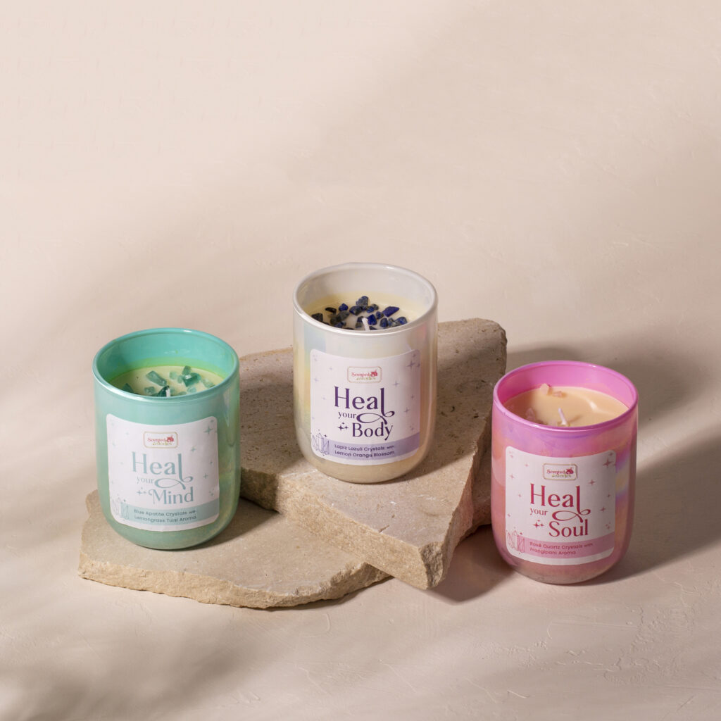 Soy Wax Candles – Crystals Collection | Energy Healing Candles Lebanon